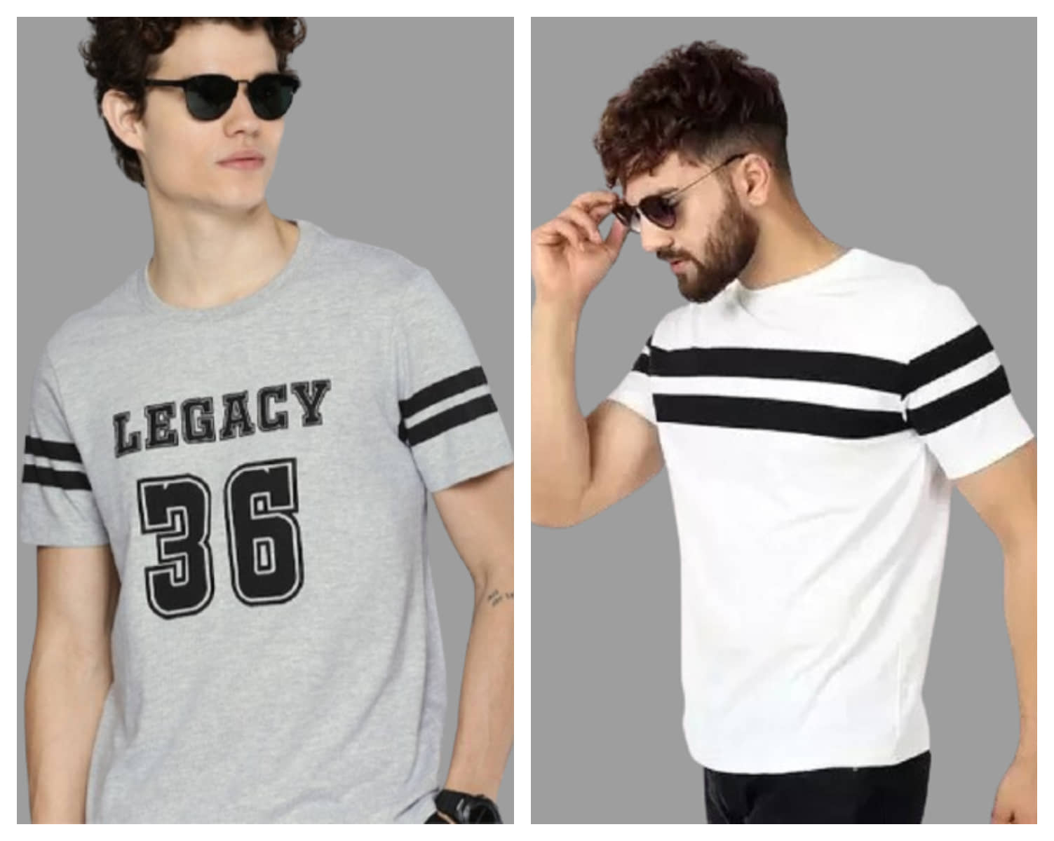attitude start of fashion Polyester Regular Fit Printed Half Sleeves Men's Round T-Shirt - White ( Pack of 2 )