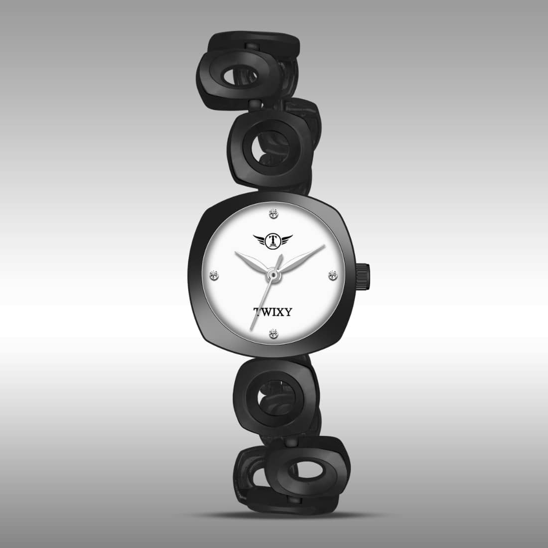 twixy Black Metal Analog Womens Watch