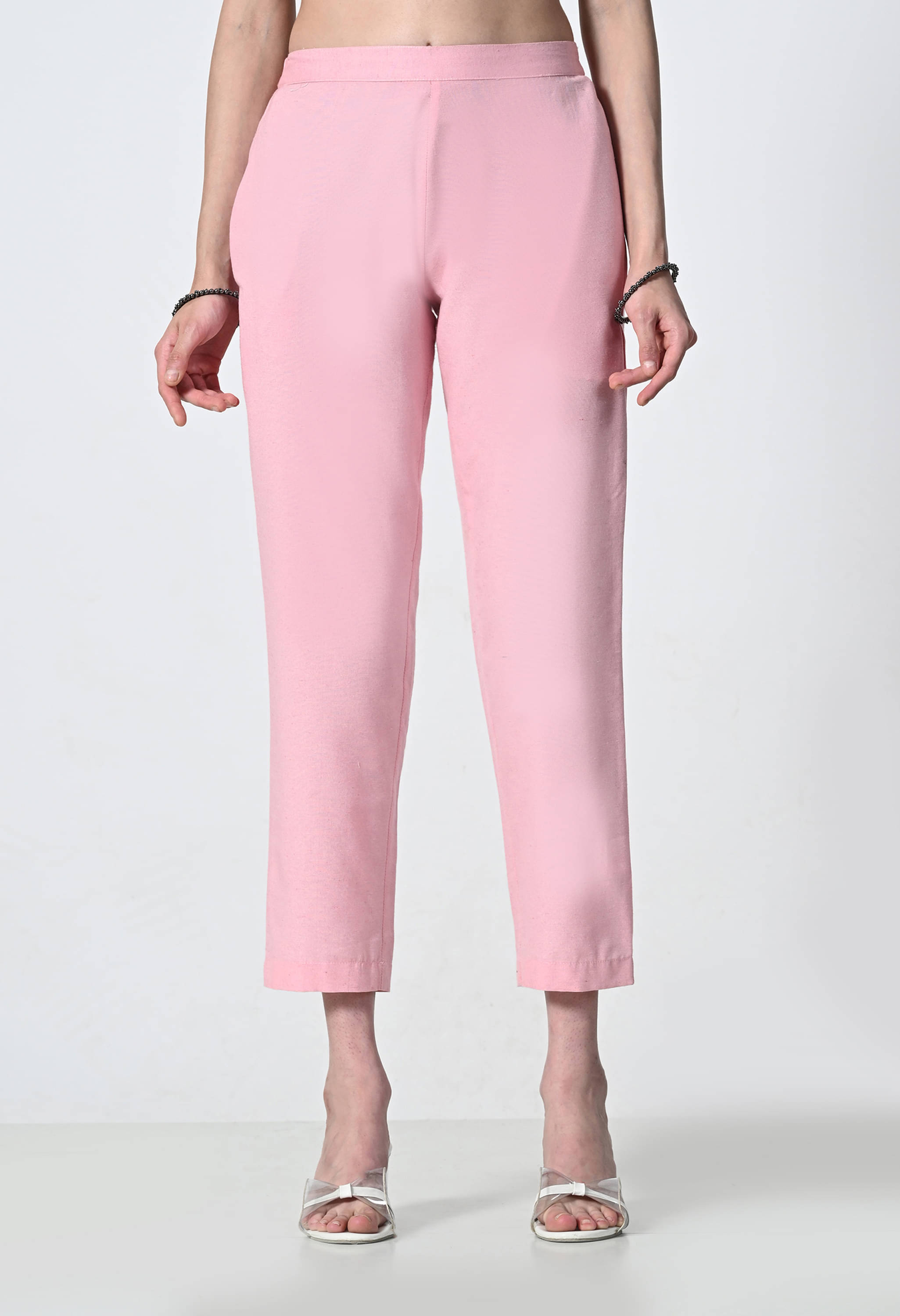     			AMBI Pack of 1 Cotton Blend Straight Women's Casual Pants ( Pink )