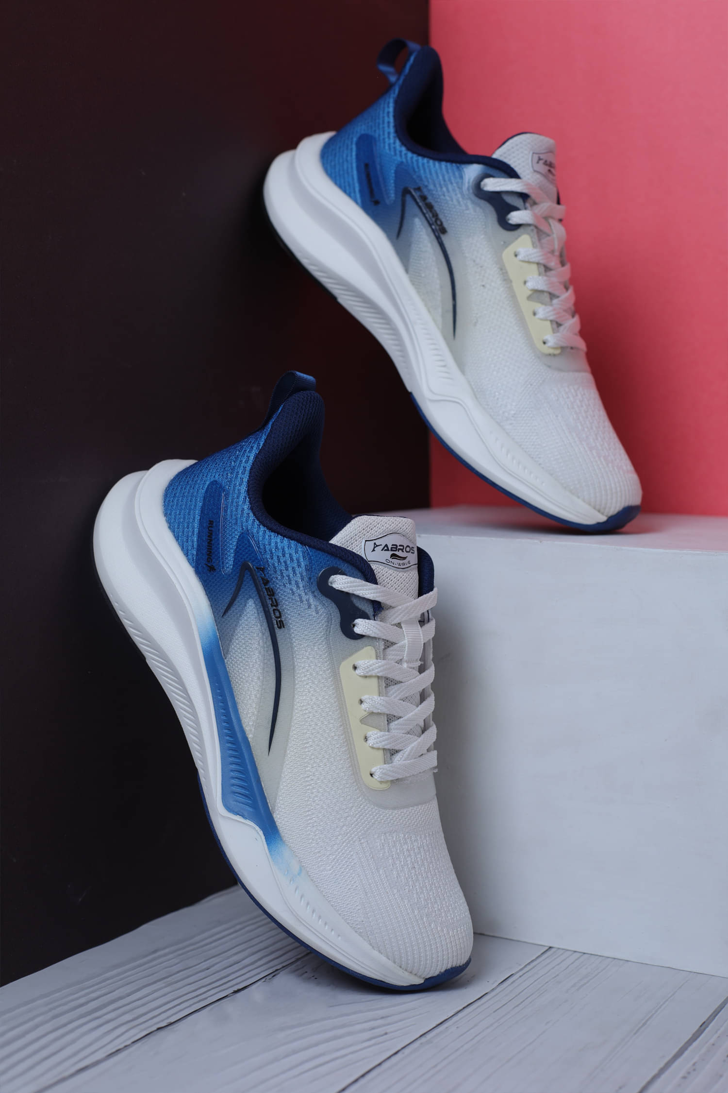     			Abros FRILL-ON Off White Men's Sports Running Shoes