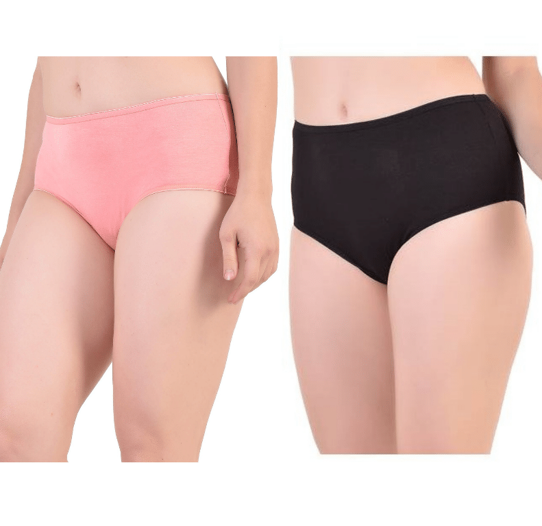 BAMBOOLOGY Pack of 2 Viscose Briefs For Women ( Peach,Black ) BAMBOOLOGY Pack of 2 Viscose Briefs For Women ( Peach,Black )