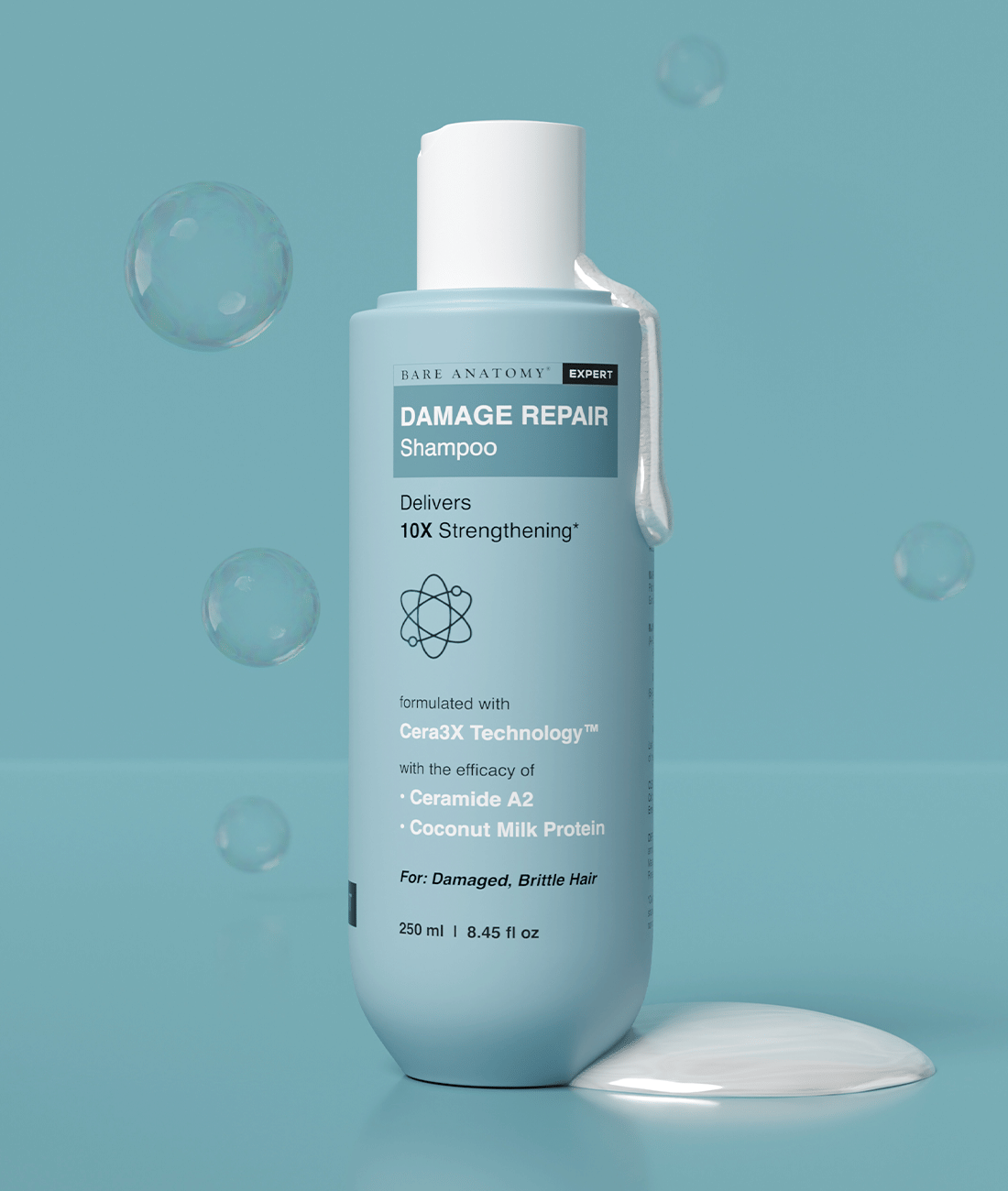 Bare Anatomy Damage Repair With Coconut Milk Shampoo For Shine & Strengthens Hair, 250ml (Pack of 1)