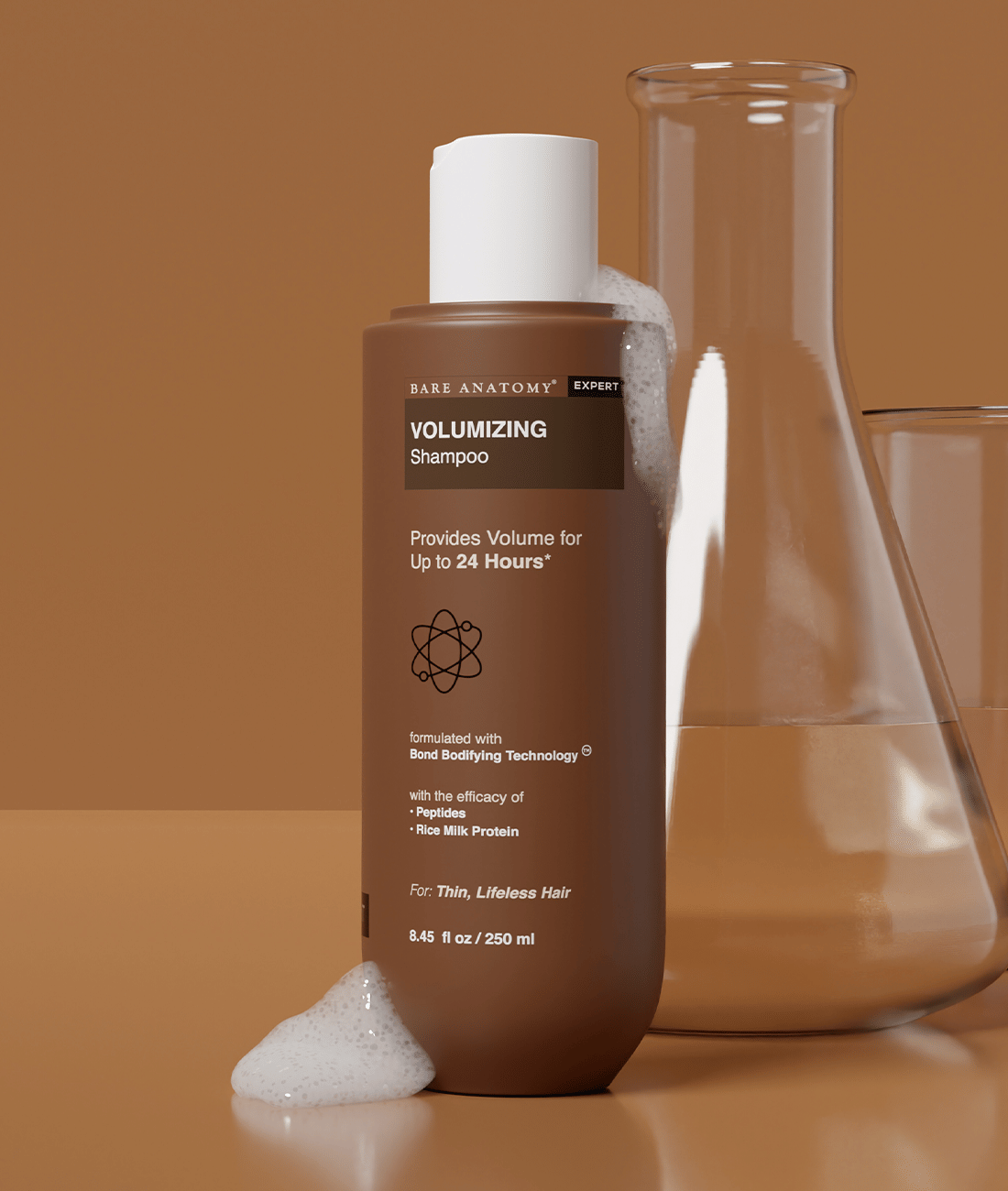 Bare Anatomy Peptides Volumizing Shampoo For Strong & Bouncy Hair Volume Upto 24 Hrs For Thin Hair , 250ml (Pack of 1)