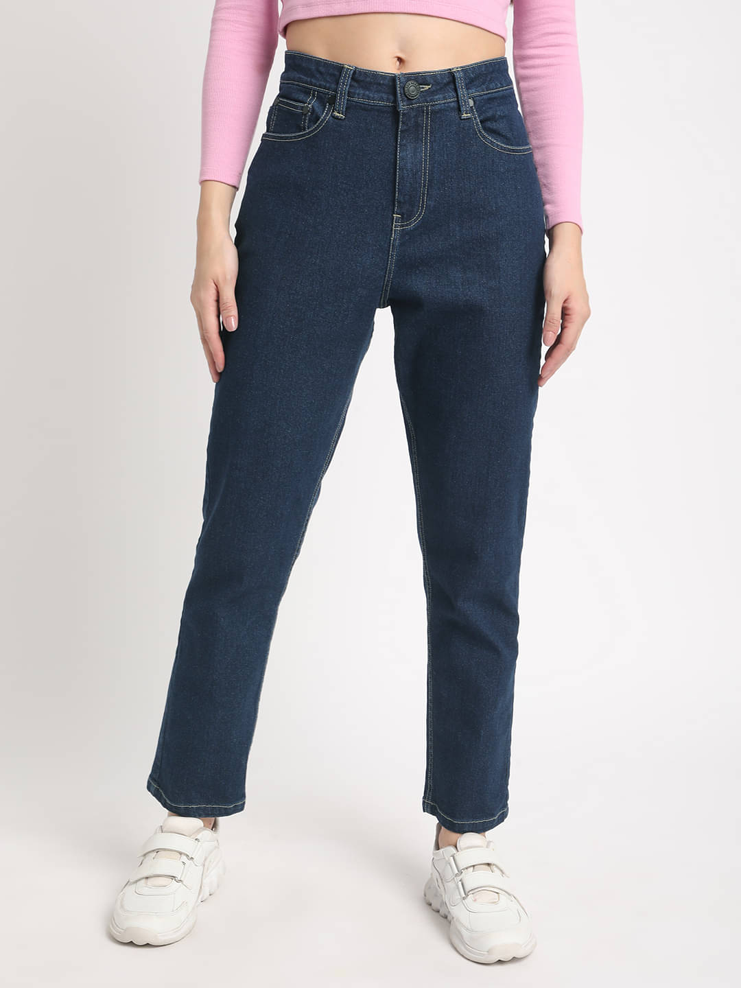     			Women Blue Slim Fit Solid No Fade Jeans