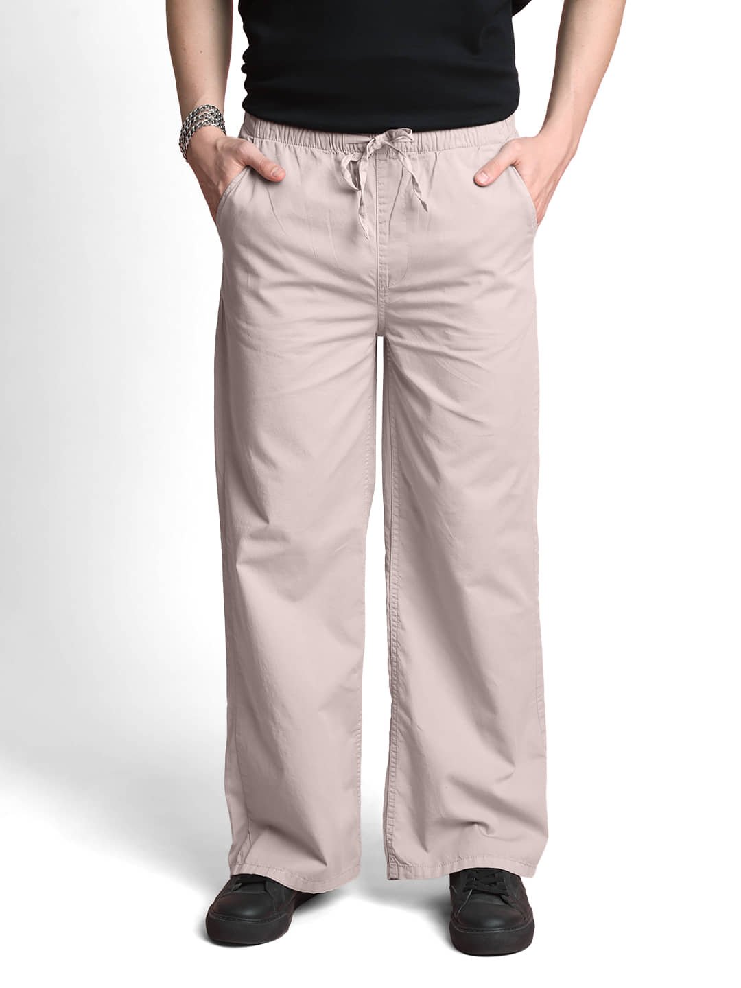 Bene Kleed Men Cotton Loose Fit Mid-Rise Pleated Chinos Trousers - Trousers | Buy online on ZillyBuy