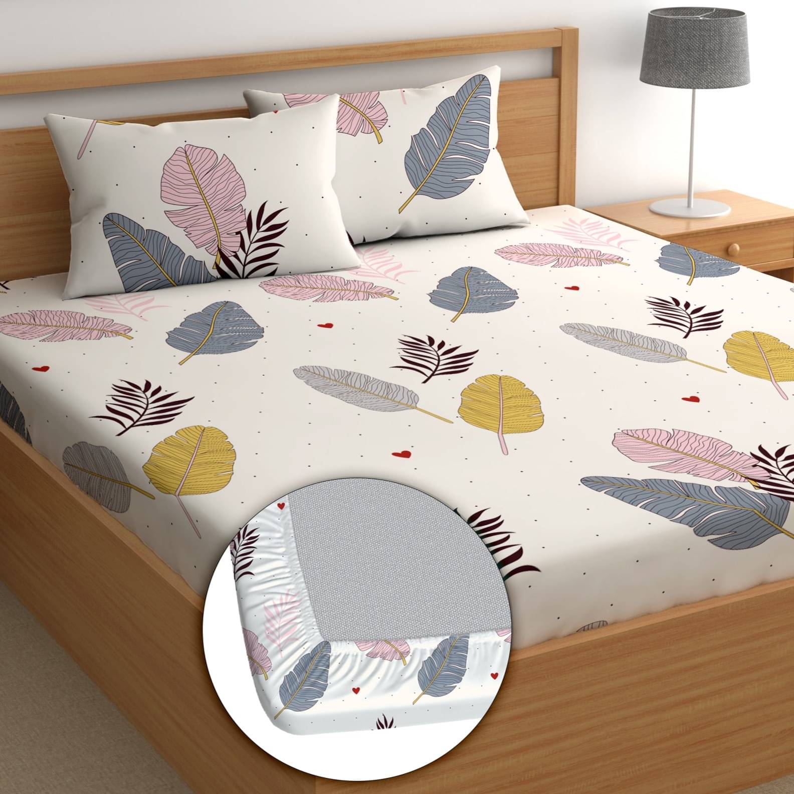     			CG HOMES Microfiber 1 Double Bedsheet with 2 Pillow Covers ( Beige )