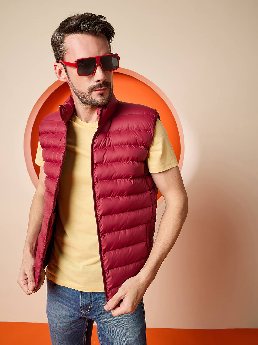     			Club York Polyester Men's Puffer Jacket - Maroon ( Pack of 1 )