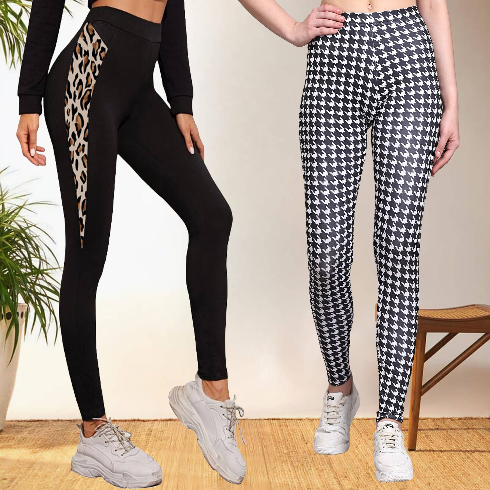     			DTR FASHION - Cotton Blend Regular Fit Multicolor Women's Jeggings ( Pack of 2 )