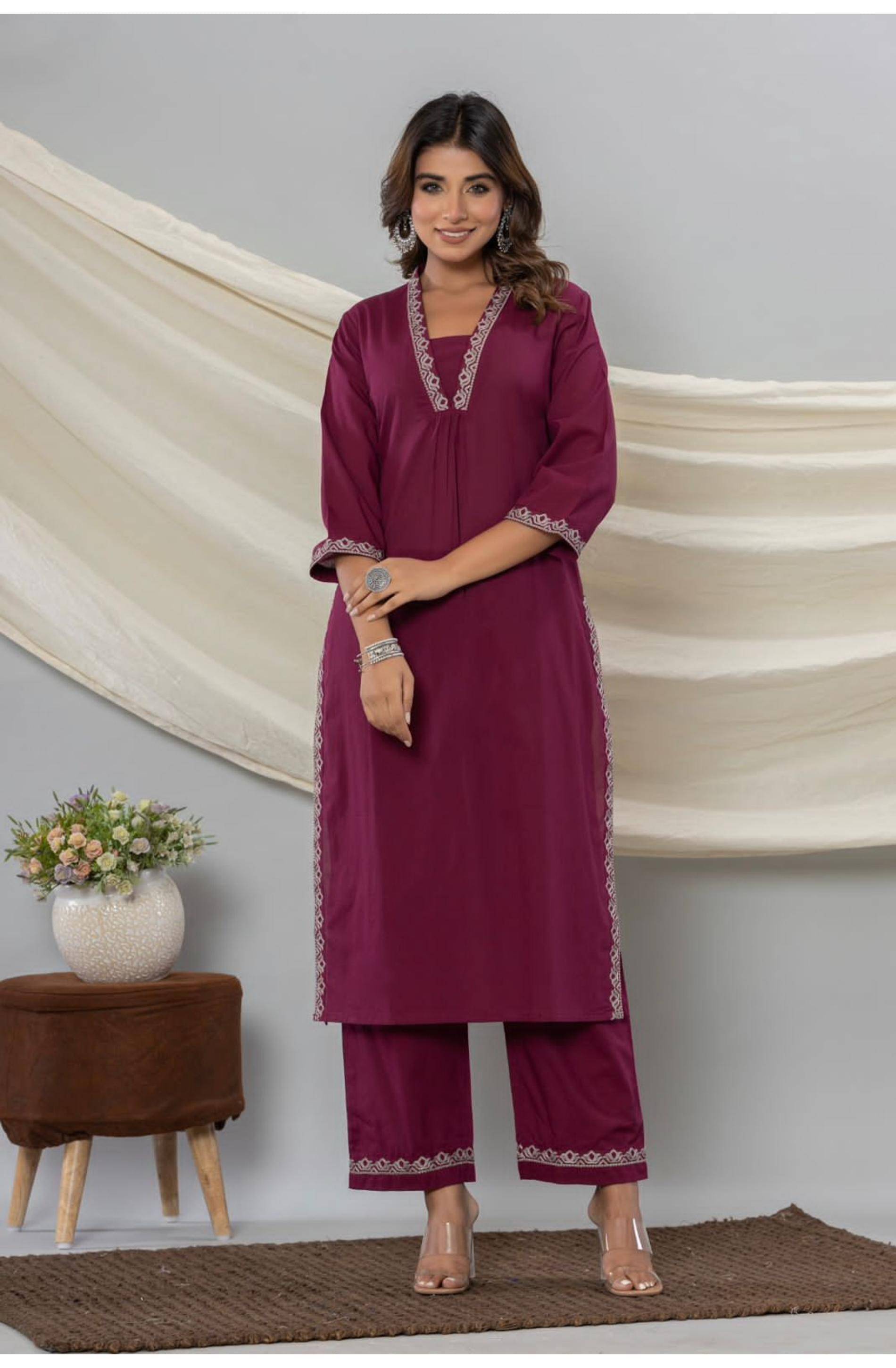     			Devakii Pack of 1 Rayon Solid A-line Women's Kurti - ( Purple )