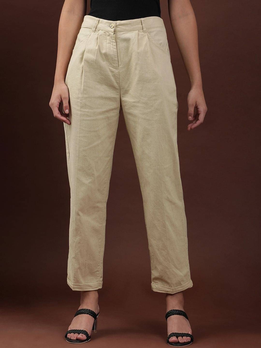     			Freehand Pack of 1 Polyester Regular Women's Casual Pants ( Khaki )