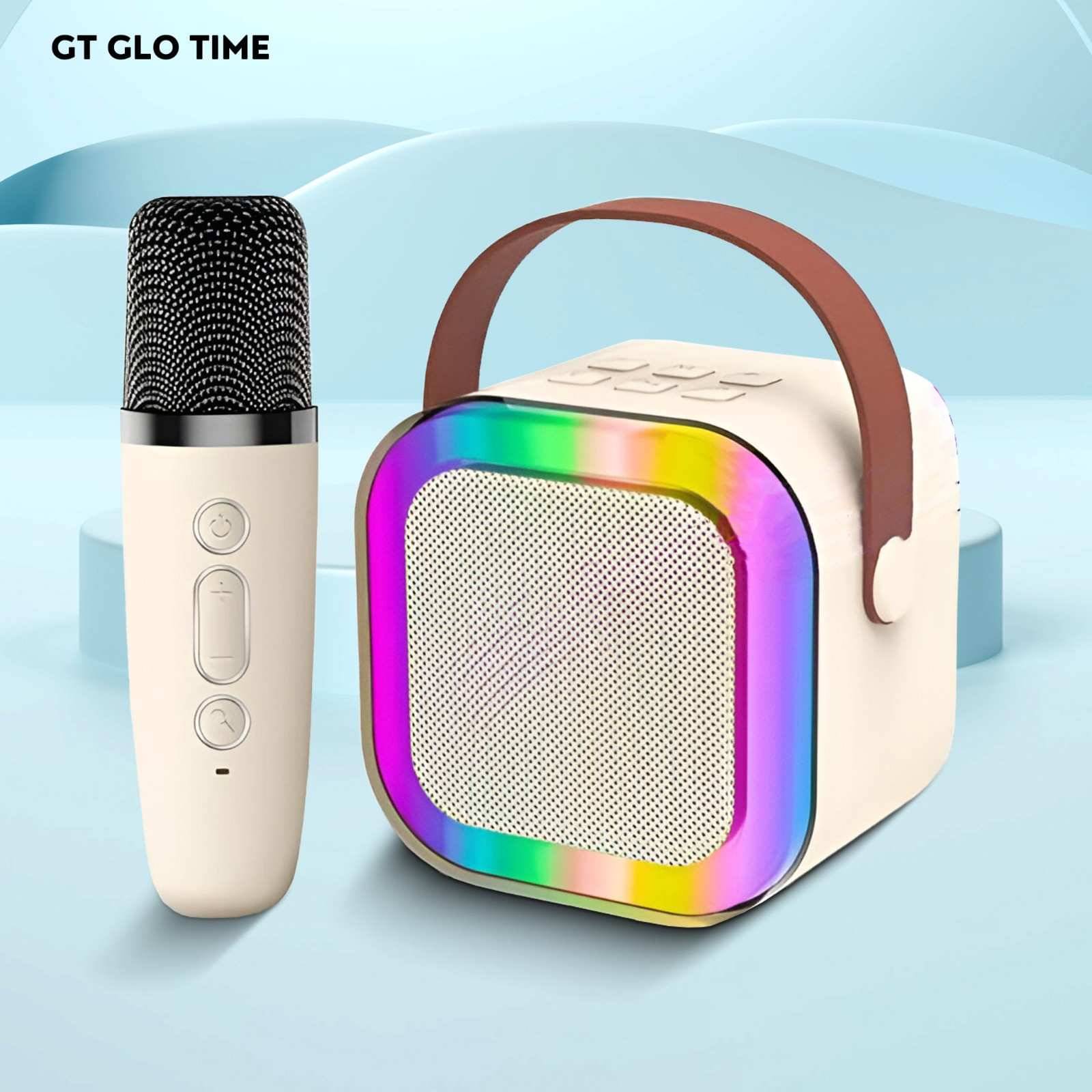     			GT GLOTIME Bluetooth Speaker 10 W Bluetooth Speaker Bluetooth V 5.1 with USB,LED lights Torch,3D Bass Playback Time 6 hrs White