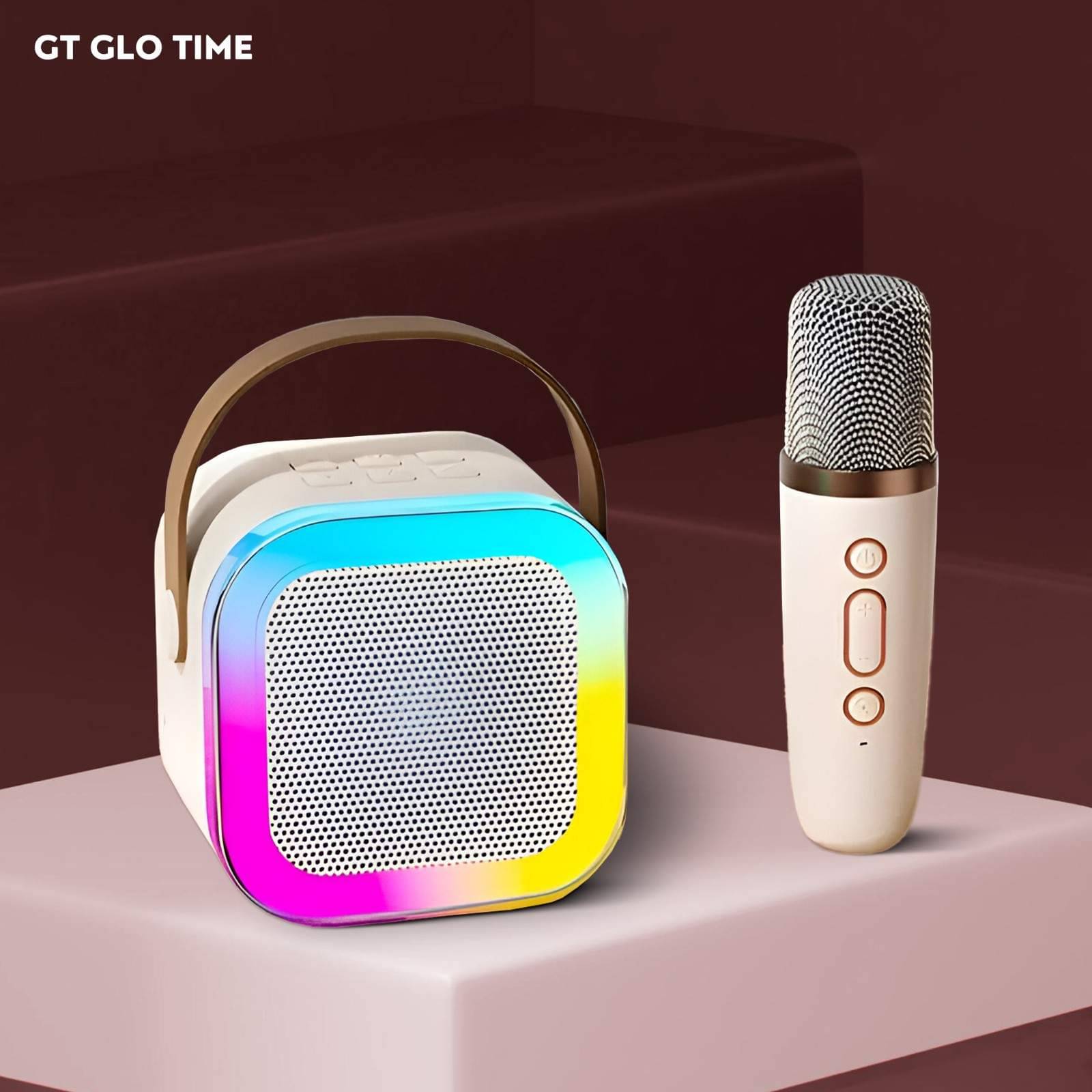     			GT GLOTIME Bluetooth Speaker 10 W Bluetooth Speaker Bluetooth V 5.1 with USB,LED lights Torch,3D Bass Playback Time 6 hrs White