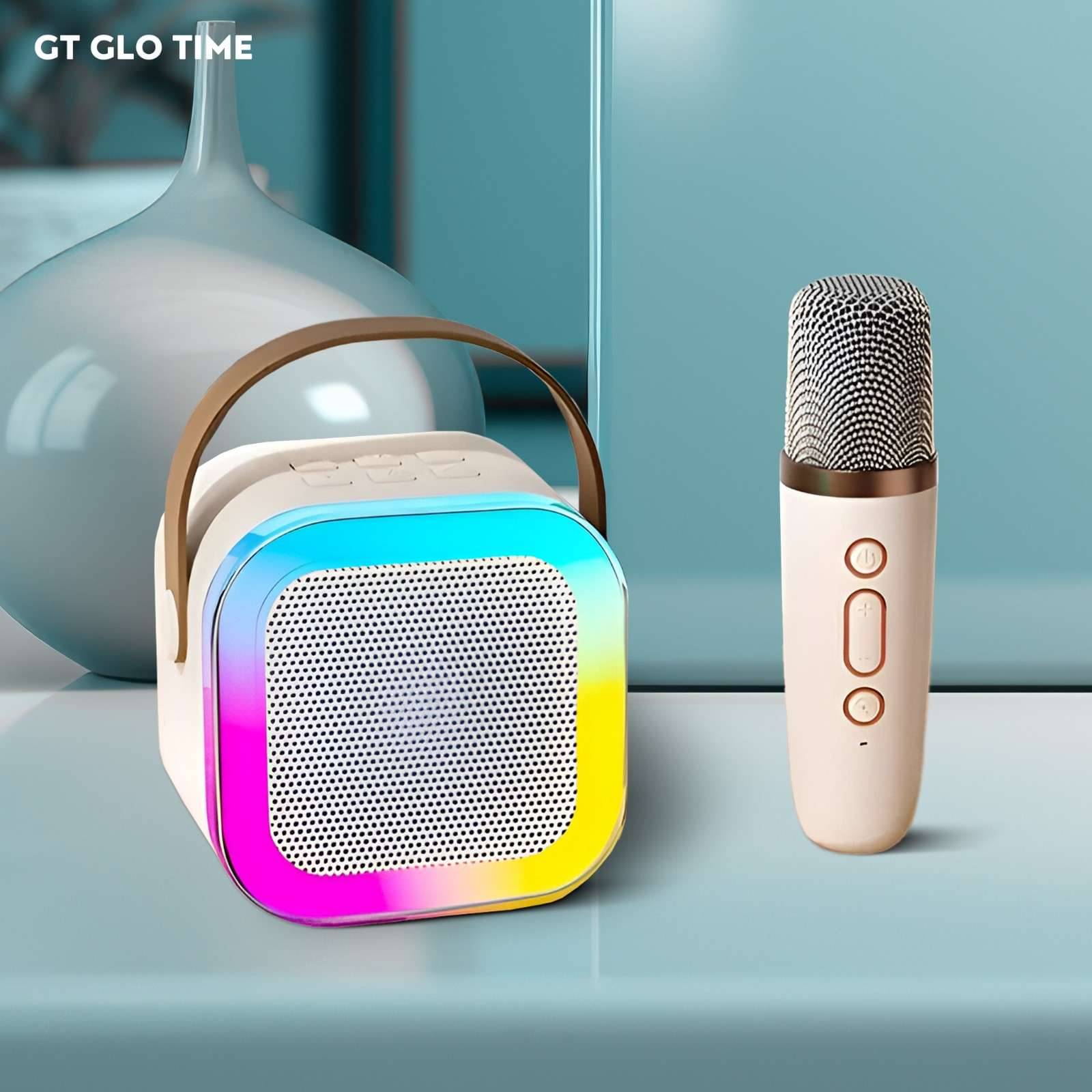     			GT GLOTIME Bluetooth Speaker 10 W Bluetooth Speaker Bluetooth V 5.1 with USB,LED lights Torch,3D Bass Playback Time 6 hrs White