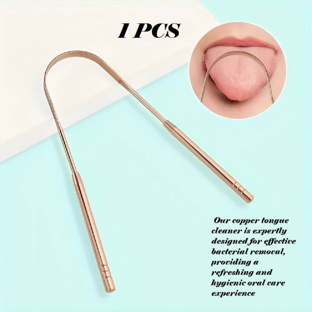 Improved Taste Sense & Oral Hygiene | 100% Pure Indian Copper Tongue Scraper To Prevent Bad Breath (pack of 1) Improved Taste Sense & Oral Hygiene | 100% Pure Indian Copper Tongue Scraper To Prevent Bad Breath (pack of 1)