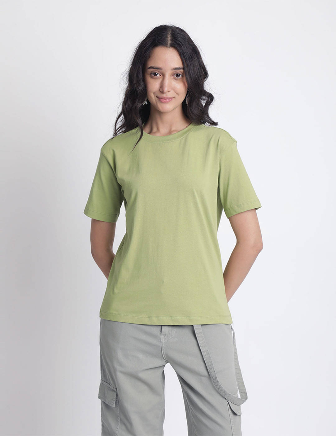 IVOC Women Cotton Printed Regular Fit Round Neck T-Shirt ( Green ) IVOC Women Cotton Printed Regular Fit Round Neck T-Shirt ( Green )