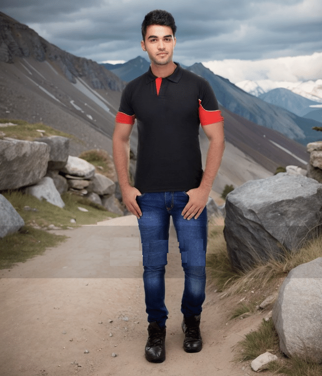 JENIRCK Pack of 1 Cotton Blend Regular Fit Striped Half Sleeves Men's Polo T Shirt ( Black ) JENIRCK Pack of 1 Cotton Blend Regular Fit Striped Half Sleeves Men's Polo T Shirt ( Black )