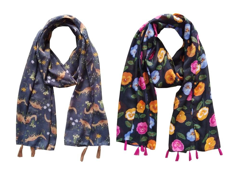     			JVNINE Multicolor Polyester Women's Scarf ( Pack of 2 )