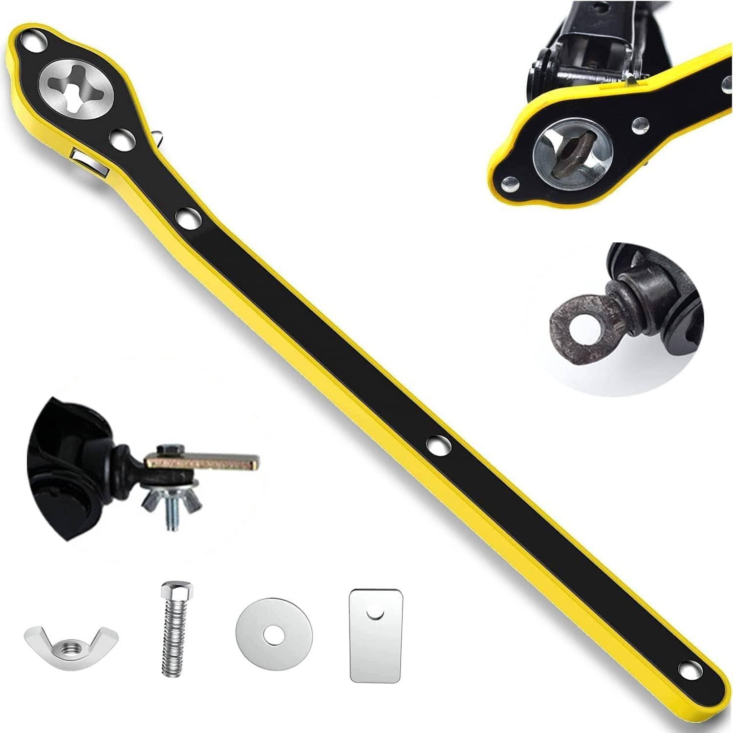 Labor Saving Hand Car Jack Wrench | Jack Ratchet Wrench for Car, Long Handle for Scissor Jack | Reversal Knob Design