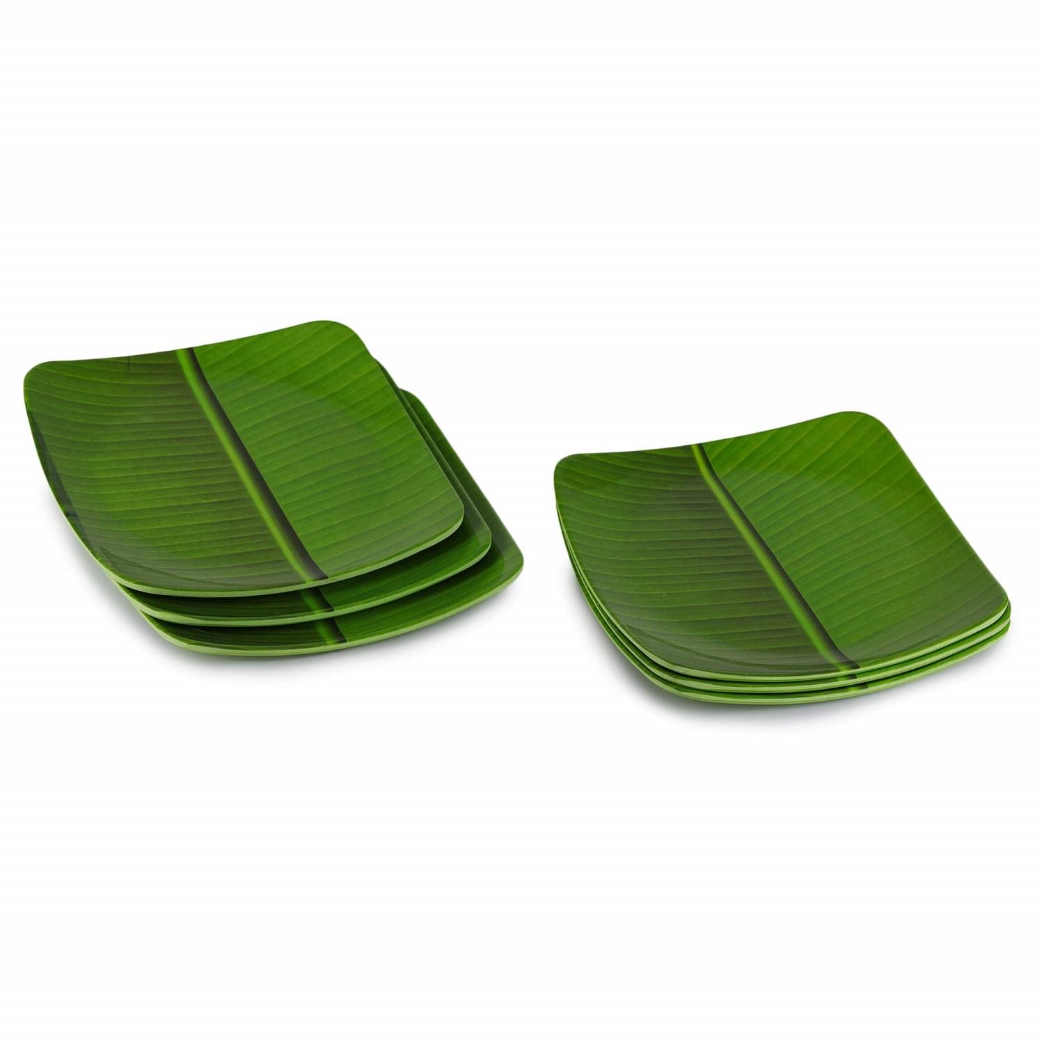 Laserbot 6 Pcs Melamine Dark Green Half Plate Laserbot 6 Pcs Melamine Dark Green Half Plate