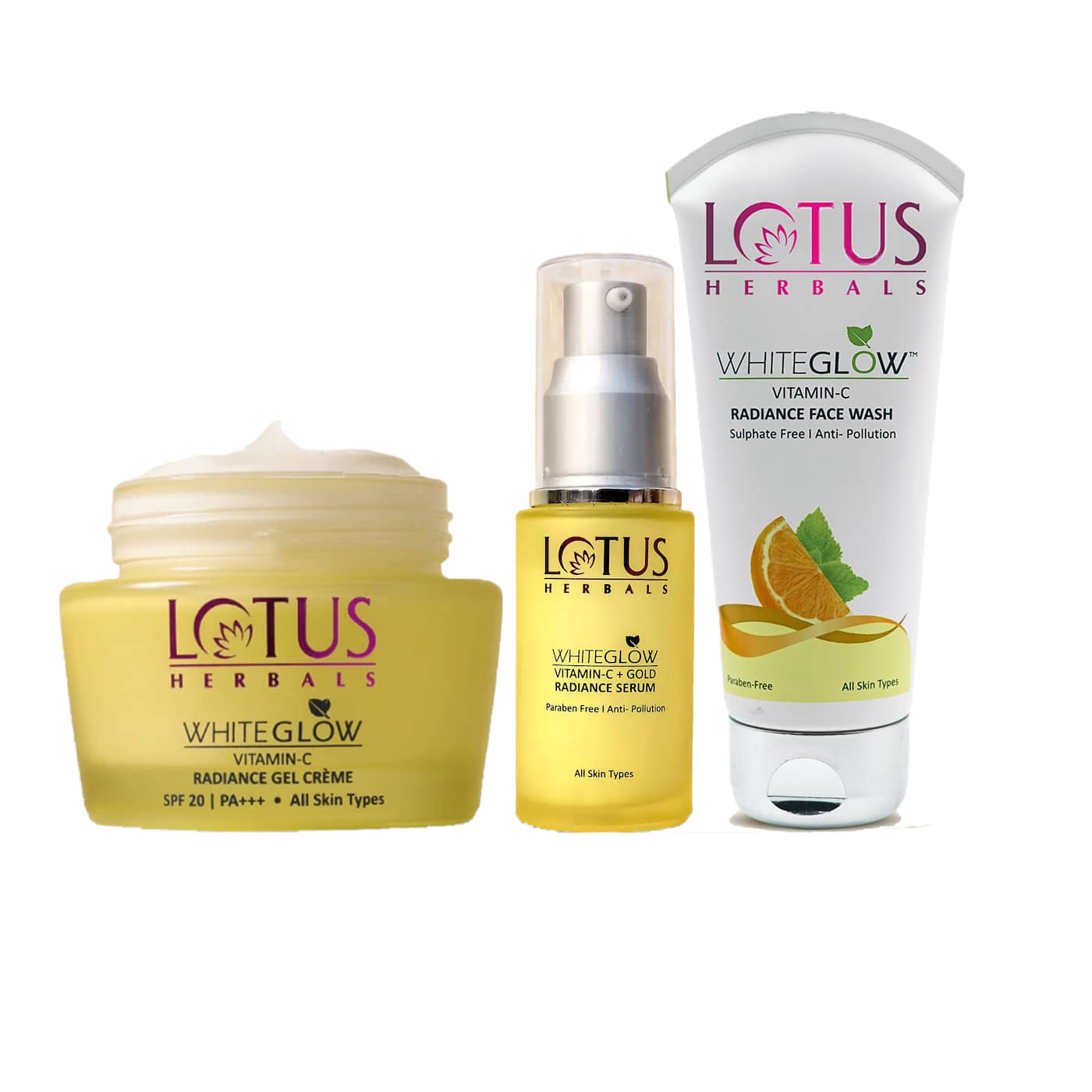 Lotus Herbals WhiteGlow Vitamin-C Gel Cream 50g , Face Wash 100g , Face Serum 30ml (Pack of 3) Lotus Herbals WhiteGlow Vitamin-C Gel Cream 50g , Face Wash 100g , Face Serum 30ml (Pack of 3)