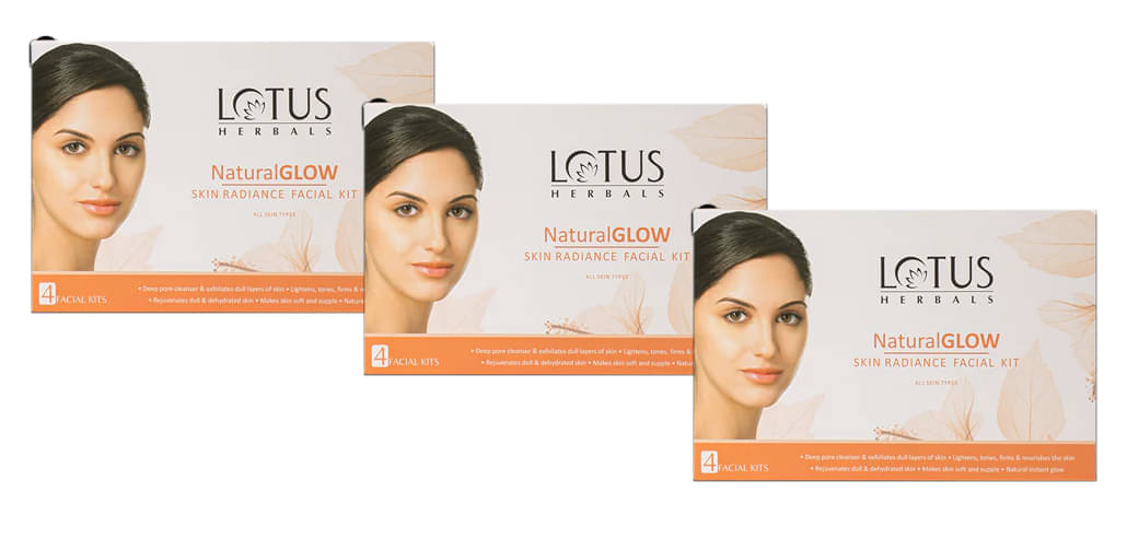 Lotus Herbals Natural Glow Skin Radiance Single Facial Kit 50g (Pack of 3) Lotus Herbals Natural Glow Skin Radiance Single Facial Kit 50g (Pack of 3)