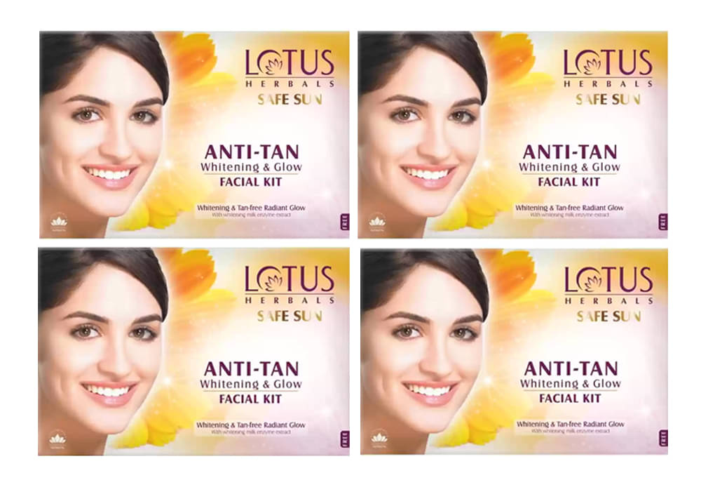 Lotus Herbals SAFE SUN Anti-Tan Whitening & Glow Facial Kit 40g (Pack of 4) Lotus Herbals SAFE SUN Anti-Tan Whitening & Glow Facial Kit 40g (Pack of 4)
