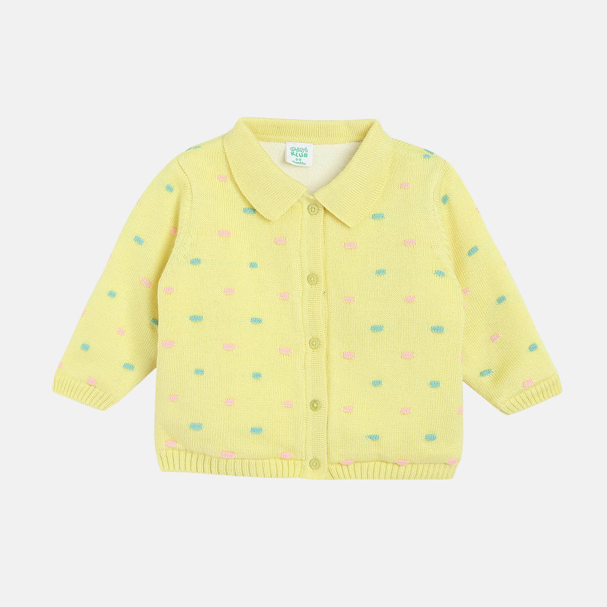 MINI KLUB Pack of 1 Baby Girls 100% Cotton Cardigans ( Yellow ) MINI KLUB Pack of 1 Baby Girls 100% Cotton Cardigans ( Yellow )