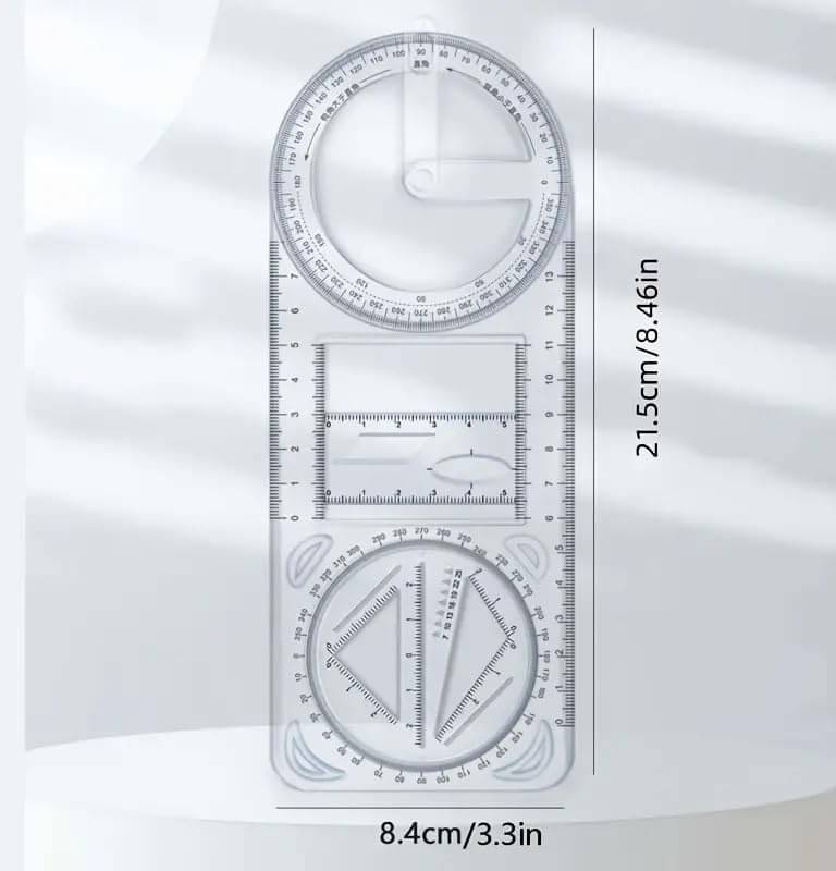 Multifunctional Geometry Drawing Ruler Scale for Creative Maths Learning Aids Drawing & Measurement Pack of 1 Multifunctional Geometry Drawing Ruler Scale for Creative Maths Learning Aids Drawing & Measurement Pack of 1
