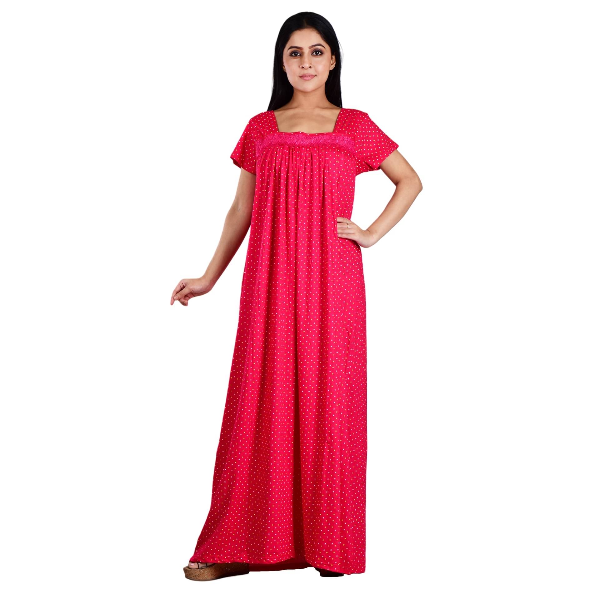     			PIYALI'S CREATION WOMEN'S Pink Hosiery Women's Nightwear Nighty & Night Gowns ( Pack of 1 )