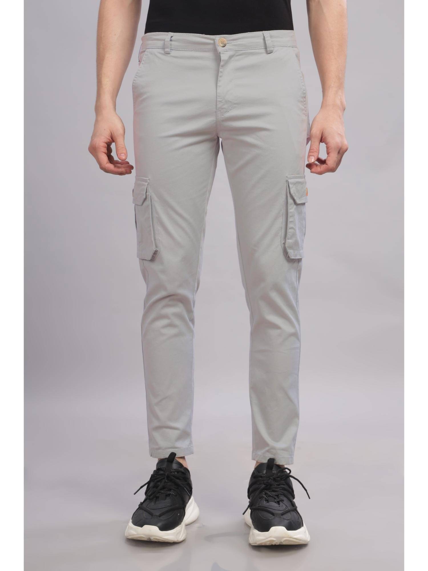     			RAGZO Slim Flat Men's Cargos - Grey ( Pack of 1 )