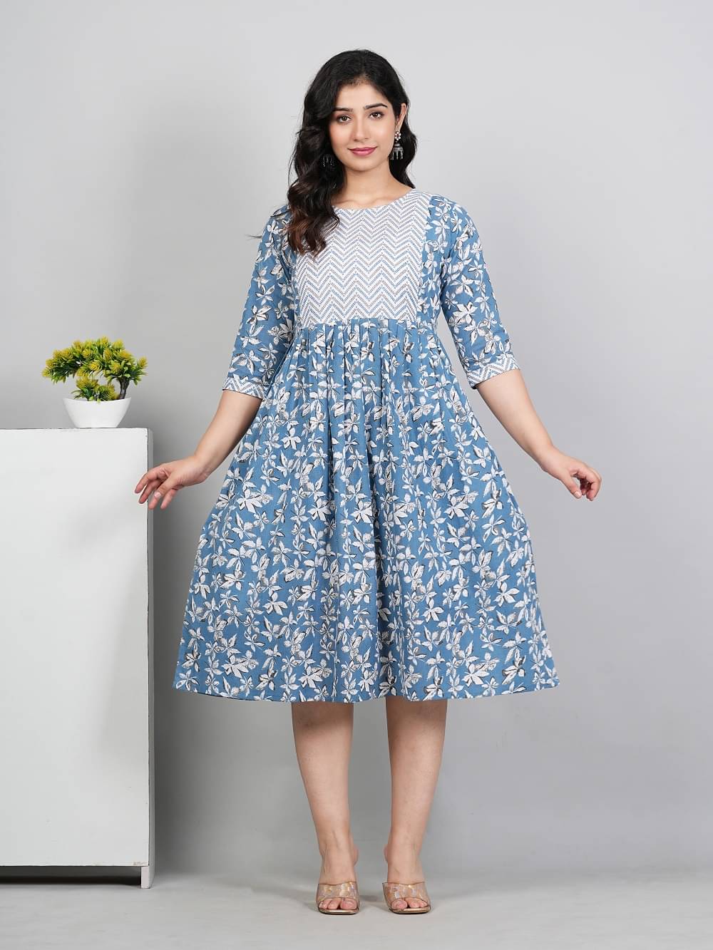 RIAANA Blue Cotton Maternity Tops RIAANA Blue Cotton Maternity Tops