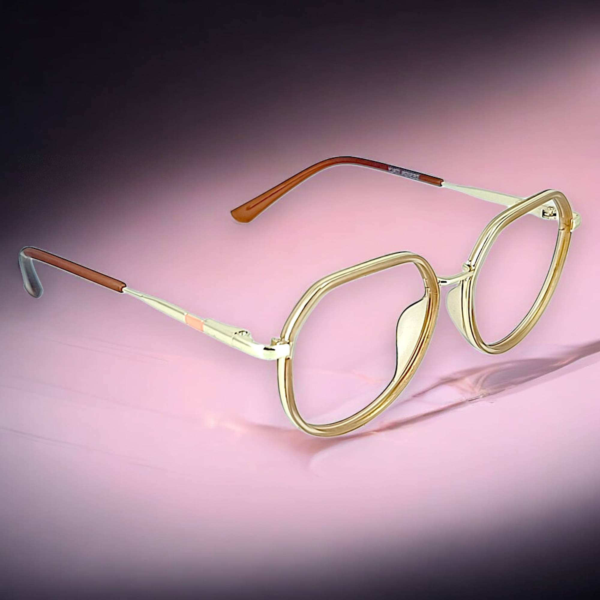 Redex Gold Round Eyeglass Frame ( Pack of 1 ) Redex Gold Round Eyeglass Frame ( Pack of 1 )