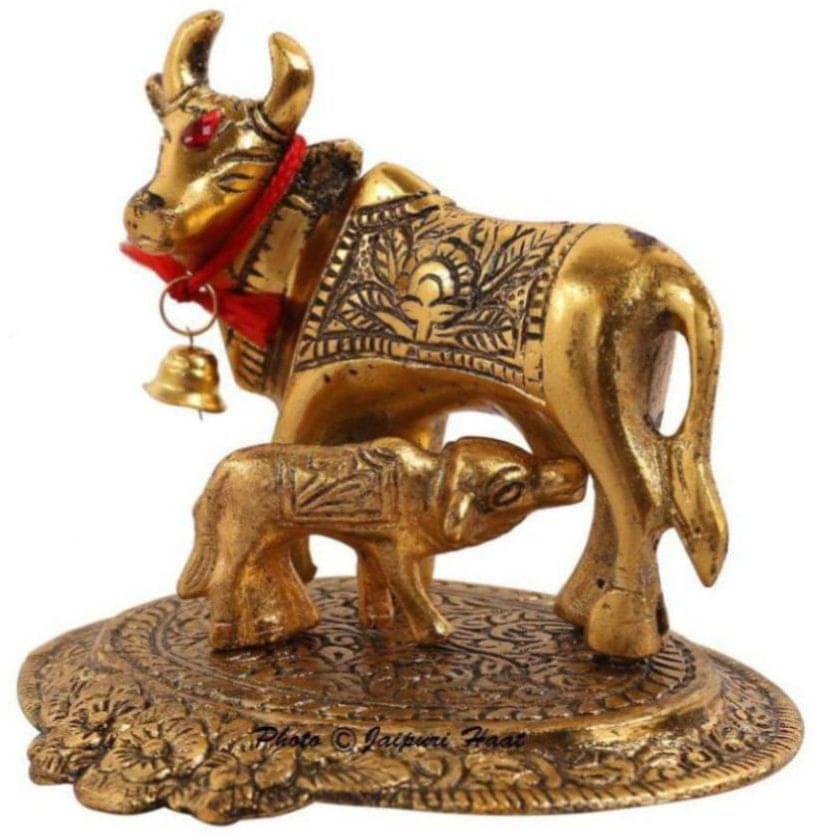     			Shri Astha Vinayak Brass Kamdhenu Cow Idol ( 6 cm )