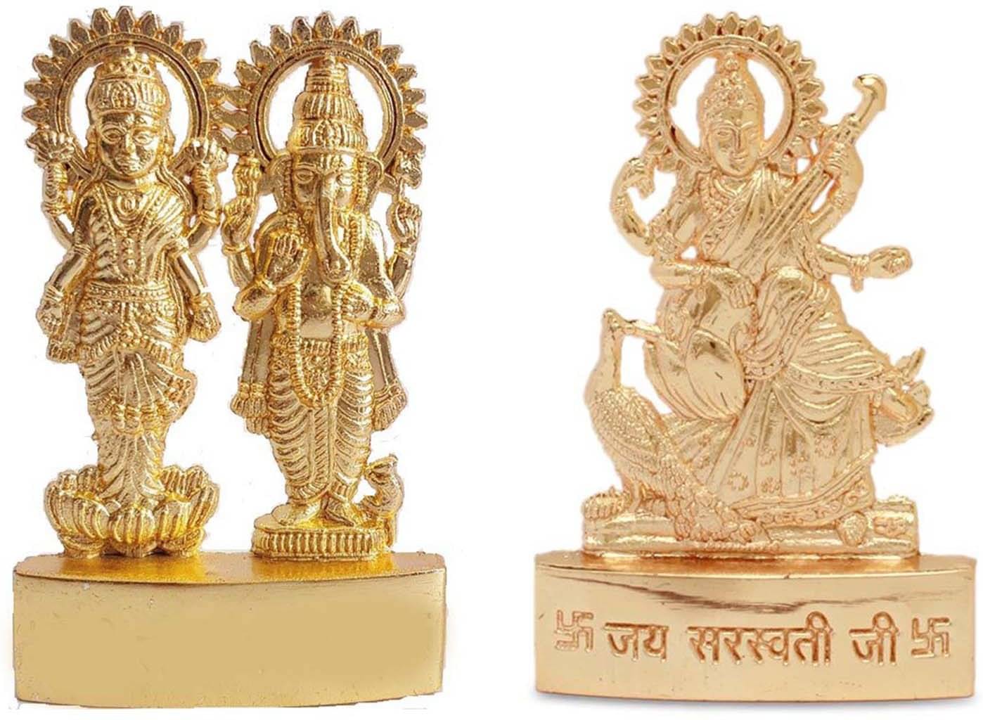 Shri Astha Vinayak Brass Lakshmi Ganesha Saraswati Idol ( 1 cm ) Shri Astha Vinayak Brass Lakshmi Ganesha Saraswati Idol ( 1 cm )