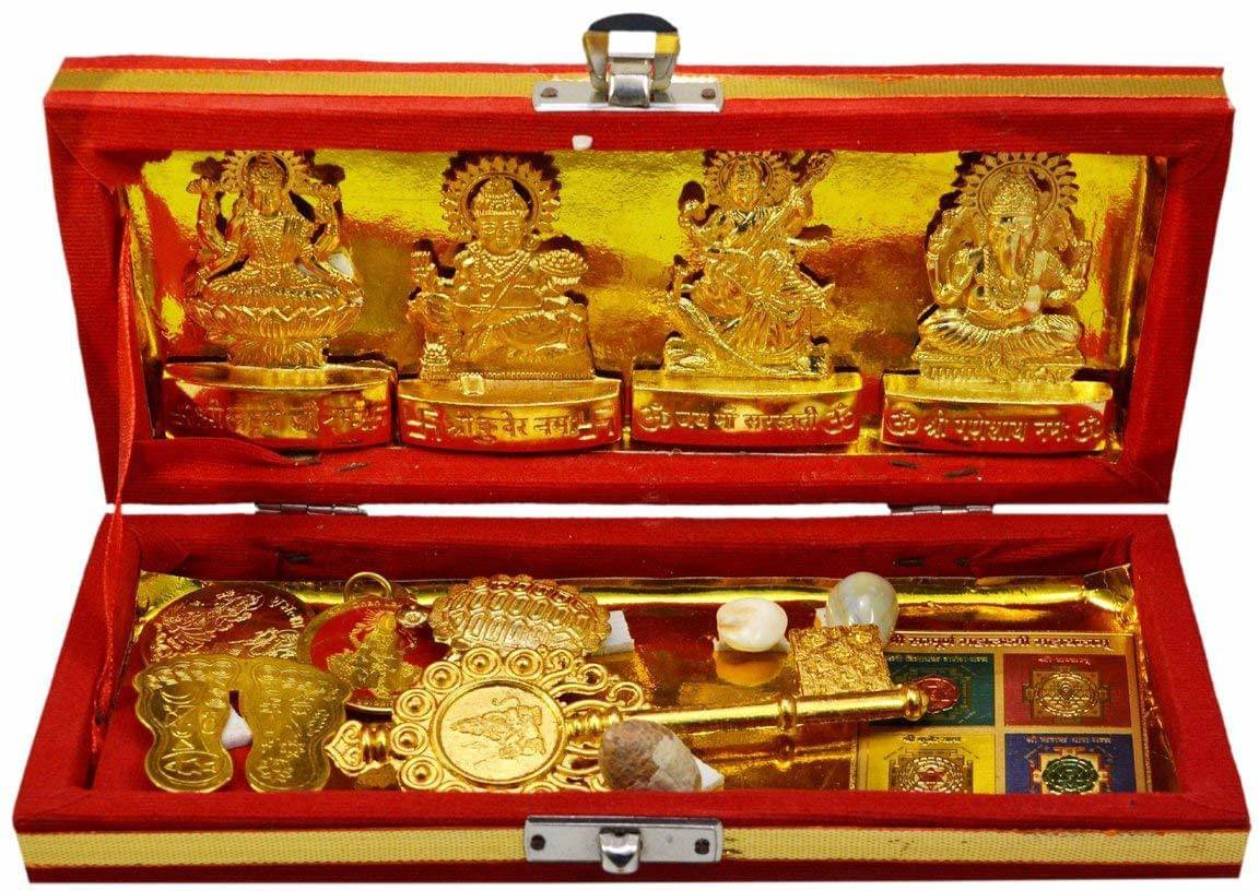 Shri Astha Vinayak Brass Lakshmi Ganesha Saraswati Idol ( 3 cm ) Shri Astha Vinayak Brass Lakshmi Ganesha Saraswati Idol ( 3 cm )
