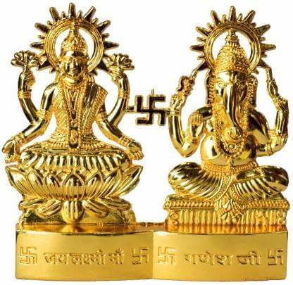     			Shri Astha Vinayak Brass Laxmi Ganesh Idol ( 8 cm )