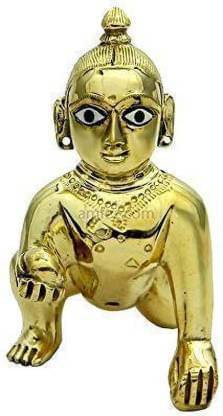     			Shri Astha Vinayak Brass Lord Krishna Idol ( 9 cm )