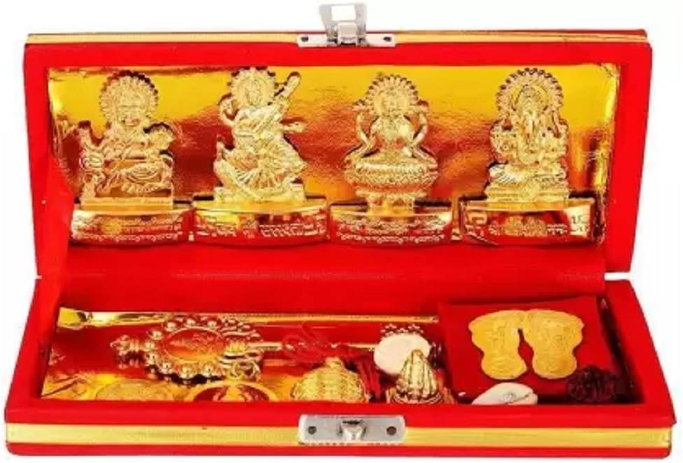Shri Astha Vinayak Iron Lakshmi Ganesha Saraswati Idol ( 8 cm ) Shri Astha Vinayak Iron Lakshmi Ganesha Saraswati Idol ( 8 cm )