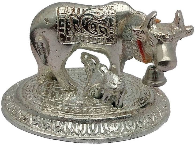     			Shri Astha Vinayak Silverplated Cow and Calf Idol ( 9 cm )