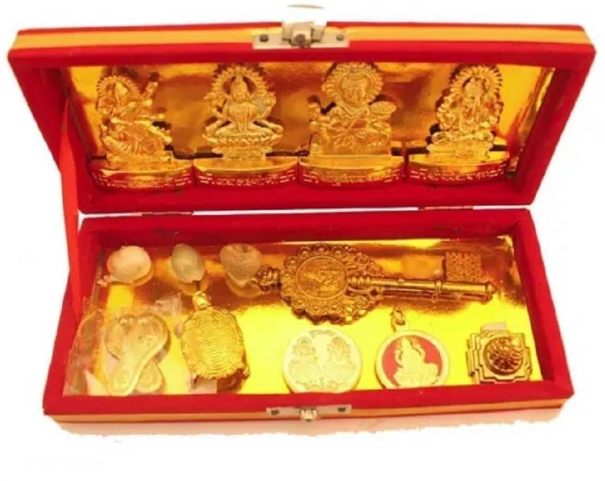 Shri Astha Vinayak Wood Lakshmi Ganesha Saraswati Idol ( 8 cm ) Shri Astha Vinayak Wood Lakshmi Ganesha Saraswati Idol ( 8 cm )
