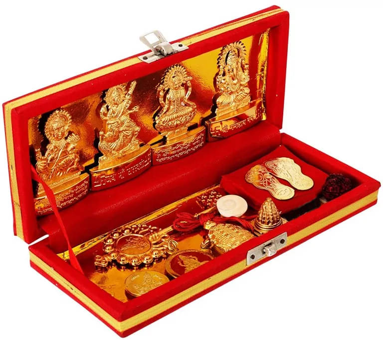     			Shri Astha Vinayak Wood Laxmi Kuber Idol ( 8 cm )