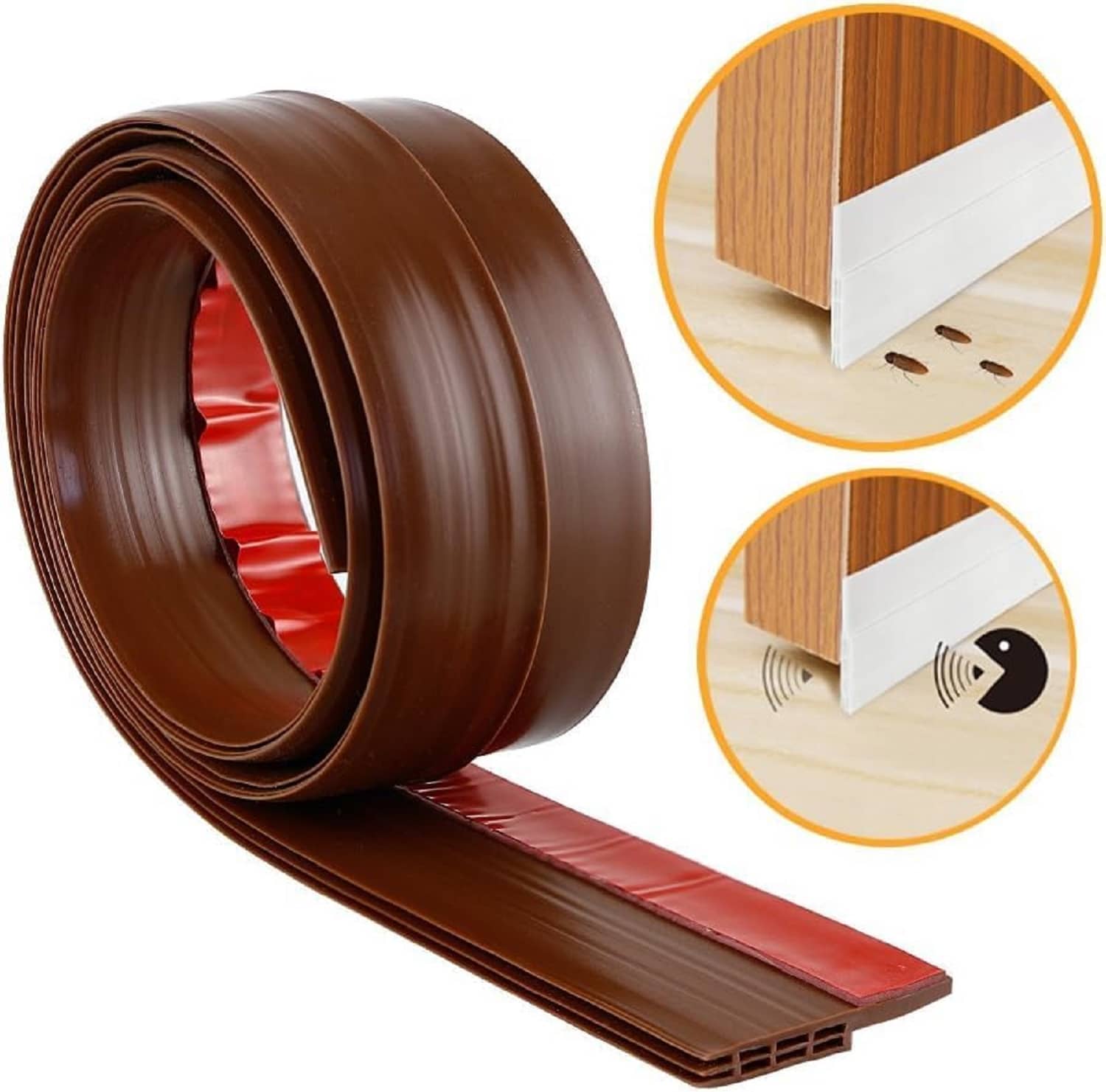Silicon Door Bottom Sealing Strip | Self Adhesive Door Gap Filler Rubber | Door Bottom Sealing Strip Guard | Protector from Cockroach, Insect, Bugs, Air & Dust