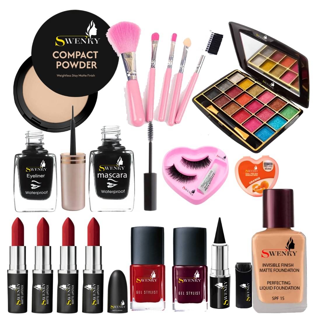     			Swenky Complete Makeup Kit for Beginners All In One Essentials (Pack of 15)