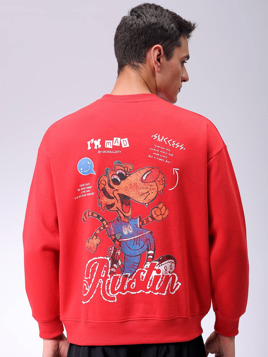     			The Indian Garage Co. Polyester Round Neck Men's Sweatshirt - Red ( Pack of 1 )