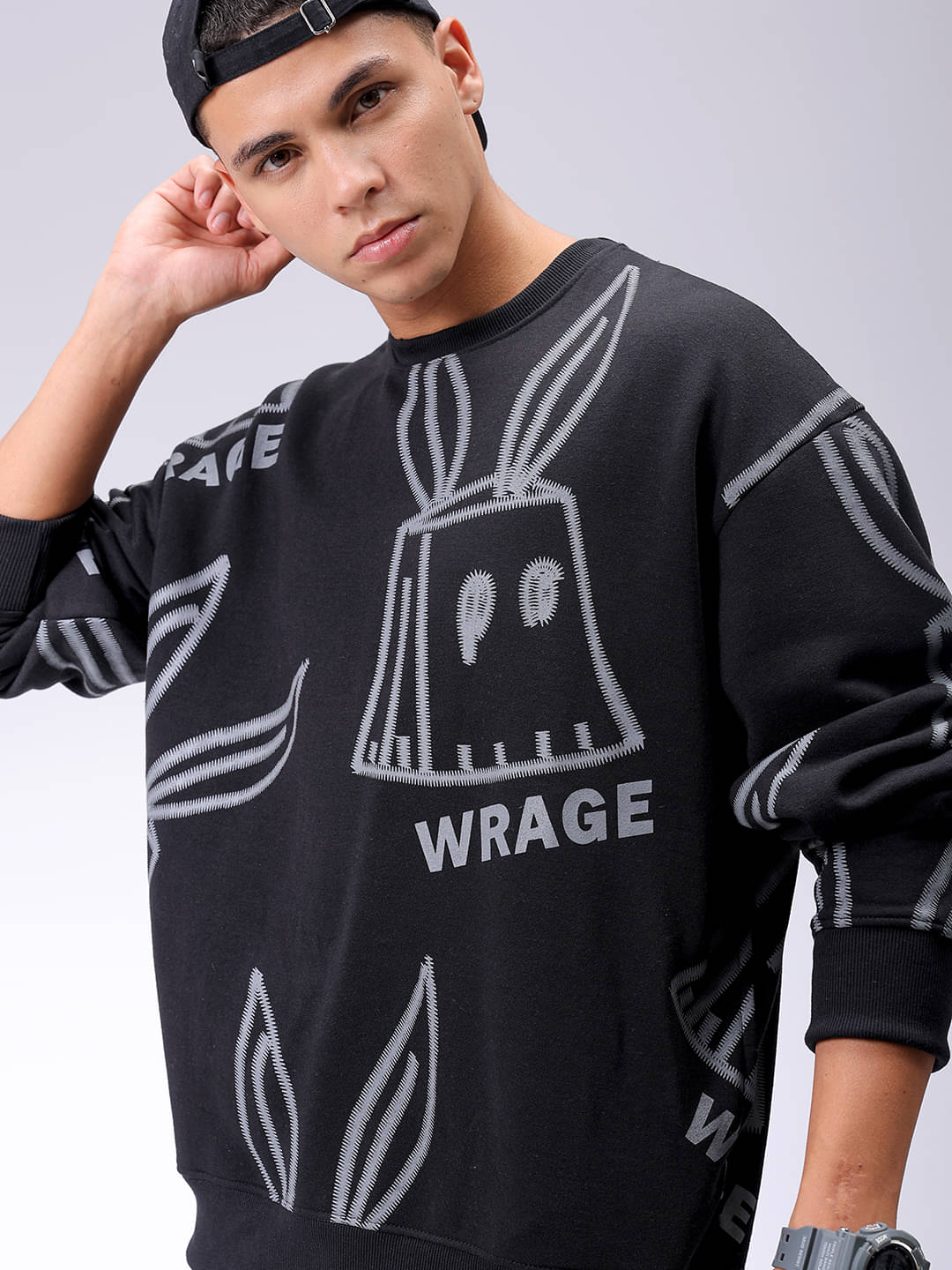     			The Indian Garage Co. Polyester Round Neck Men's Sweatshirt - Black ( Pack of 1 )