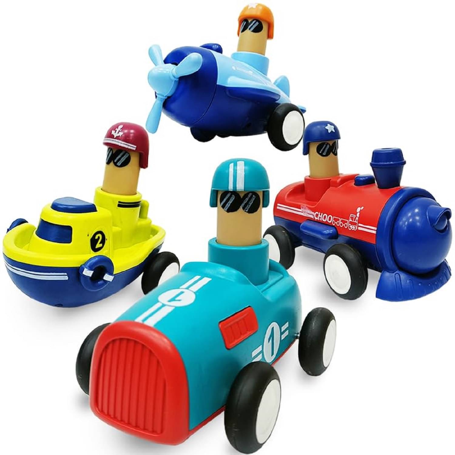 ToyBharat Press n Go Baby Toys Car for Kids Pull Back Car Toys|Doll & Play Set |Set of 4 ToyBharat Press n Go Baby Toys Car for Kids Pull Back Car Toys|Doll & Play Set |Set of 4