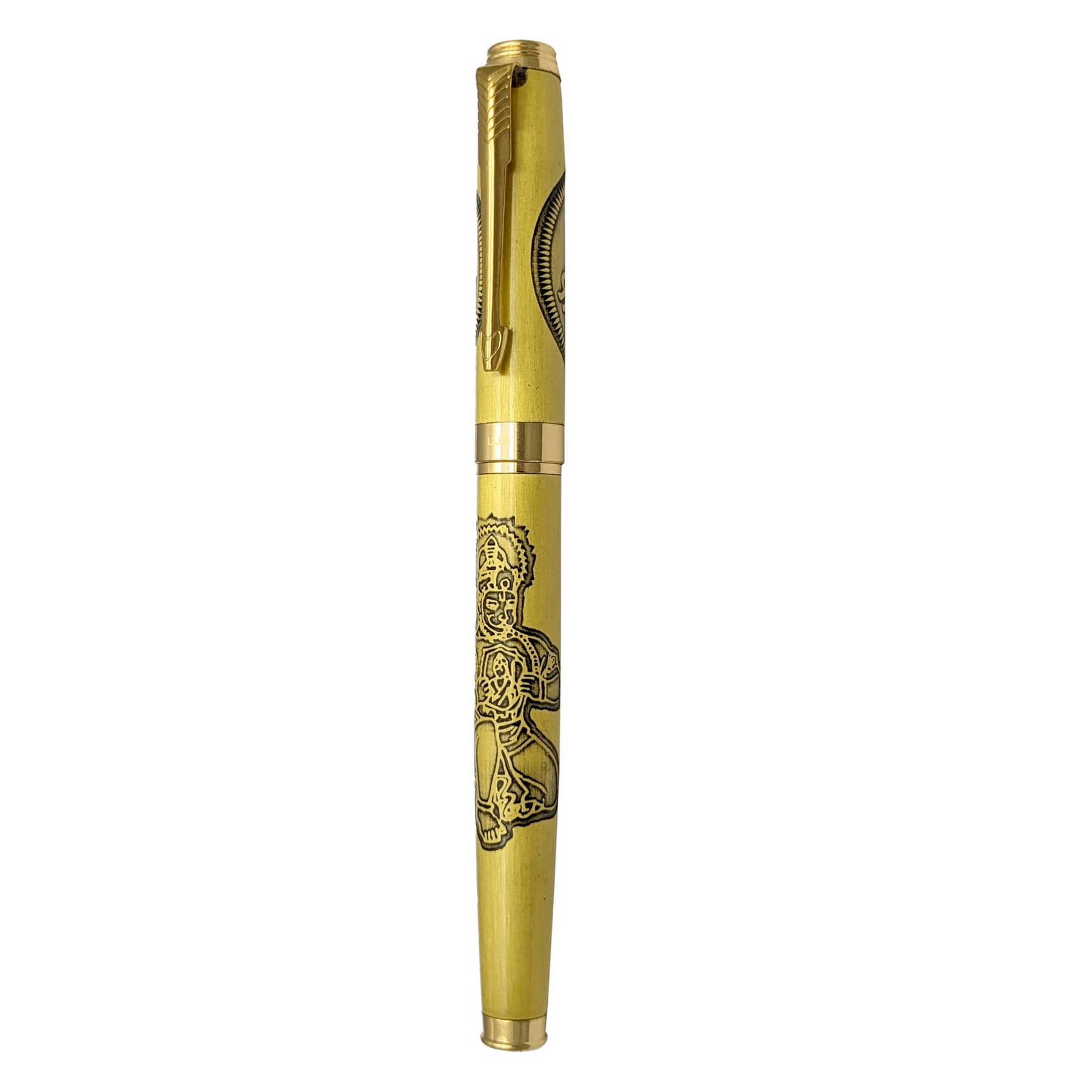 UJJi Hanuman Ji Carved Brass Golden Part Ball Pen UJJi Hanuman Ji Carved Brass Golden Part Ball Pen
