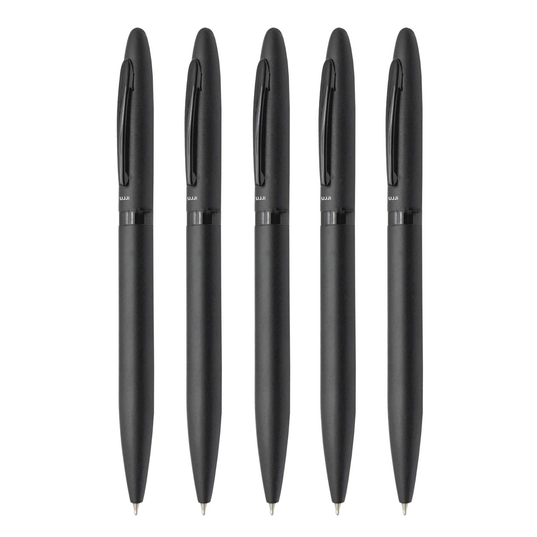     			UJJi Twist Open Blue Ink Matte Black Metal Ball Pen