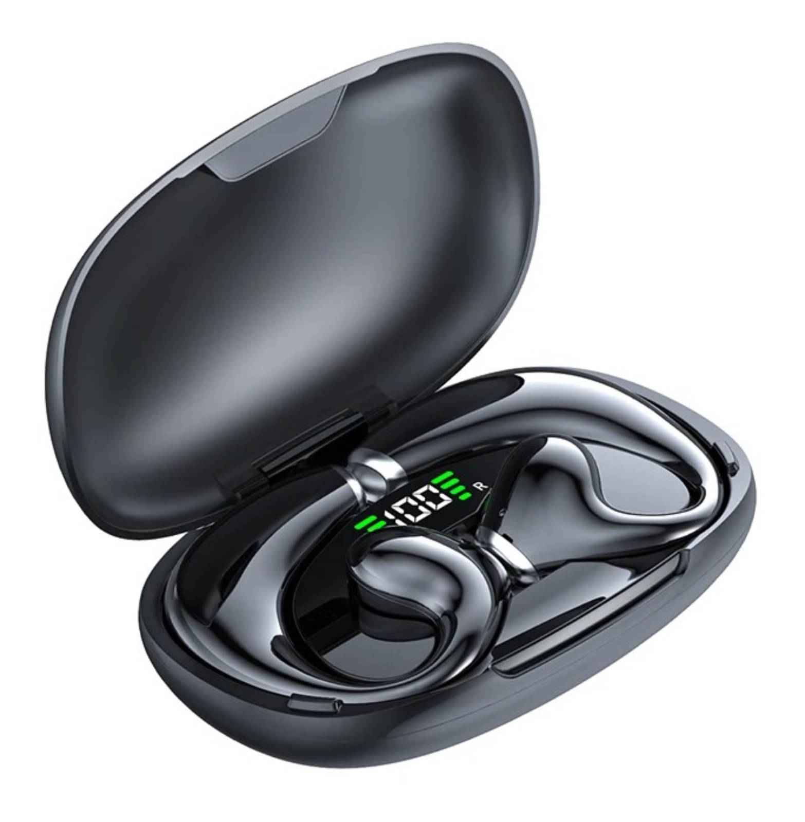     			VERONIC JR02 OWS OPEN EAR Bluetooth True Wireless (TWS) Over Ear 30 Hours Playback Comfirtable in ear fit IPX4(Splash & Sweat Proof) Black