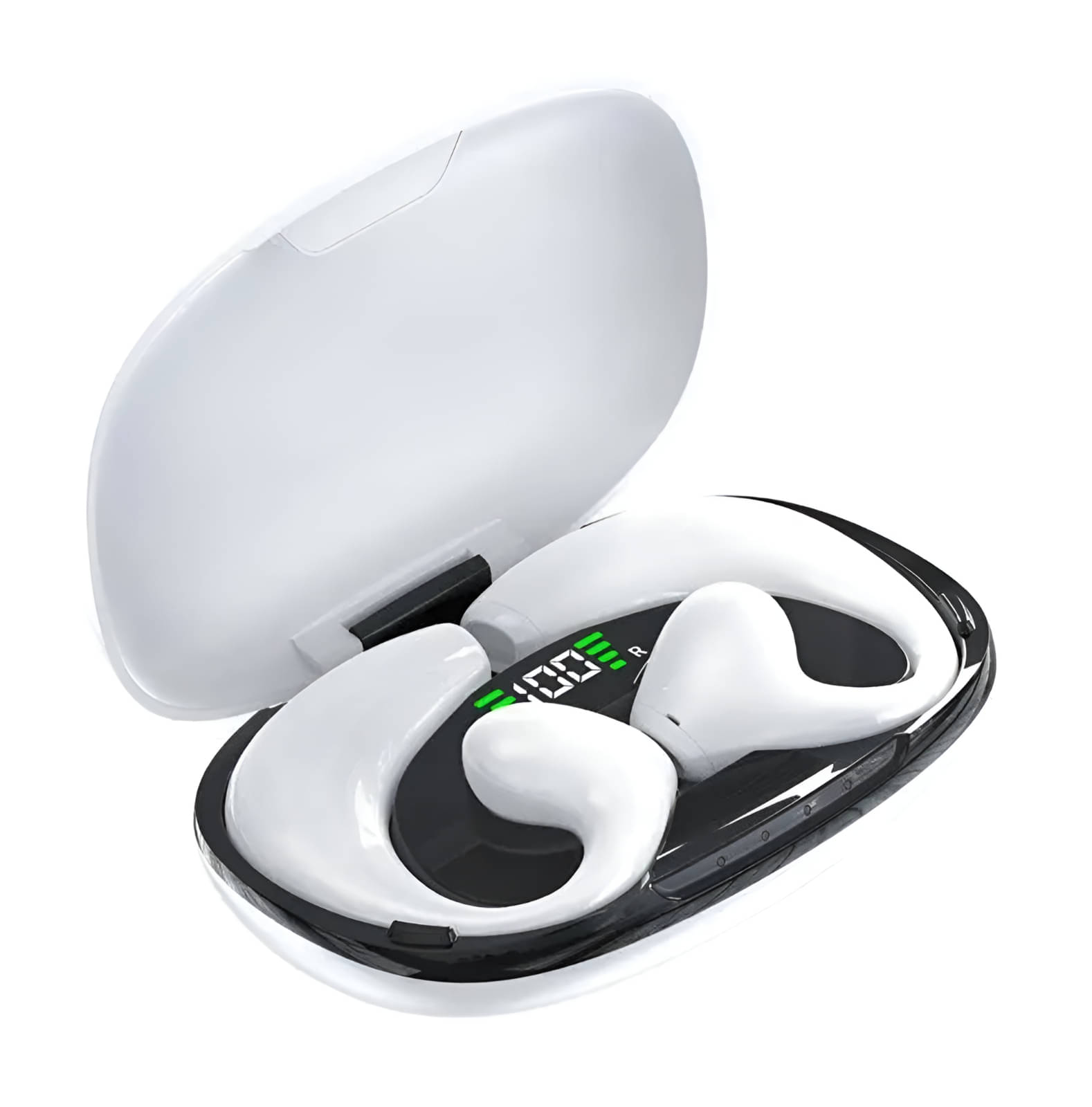     			VERONIC JRO2 OWS OPEN EAR Bluetooth True Wireless (TWS) In Ear 30 Hours Playback Comfirtable in ear fit IPX4(Splash & Sweat Proof) White